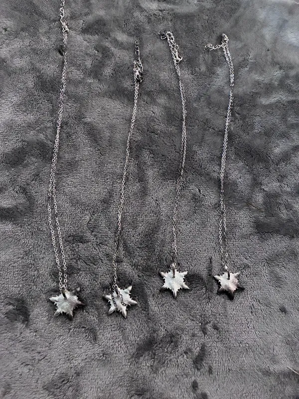 Blue Crystal Snowflake Necklace – Elegant Winter Pendant Multiple - Image 4