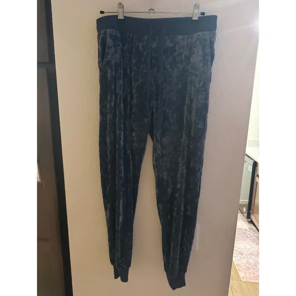 Aerie Women Navy Blue Crushed Velvet Joggers Drawstring Waist Pockets Size S - Image 2