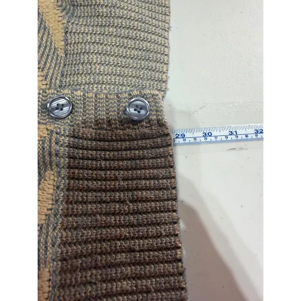 Vero Moda Cardigan Women M Brown Chevron Stripe Angora Blend Long Knit Boho‎ - Image 11