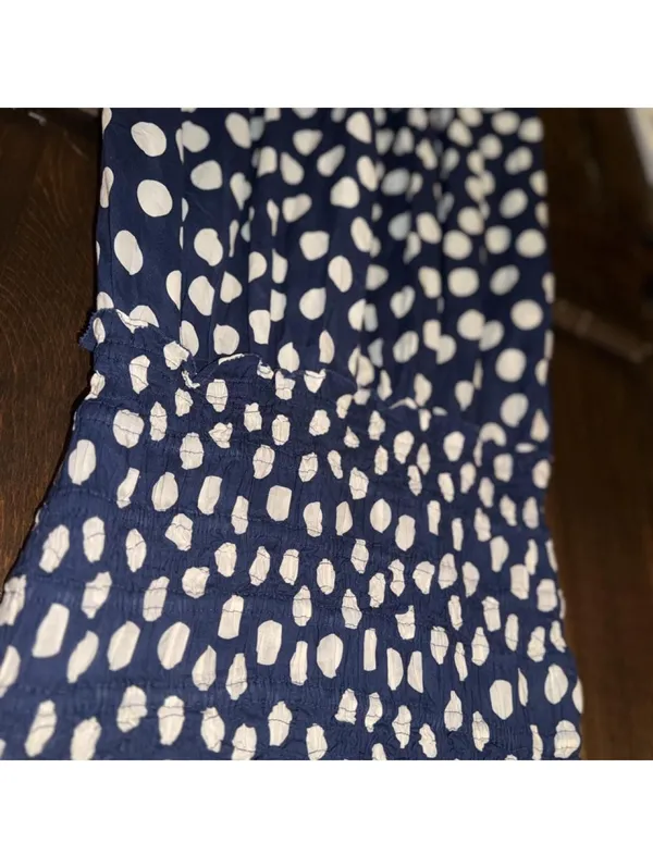 JCrew smacked white and blue polka dot maxi dress in size M #polkadot #maxi - Image 3