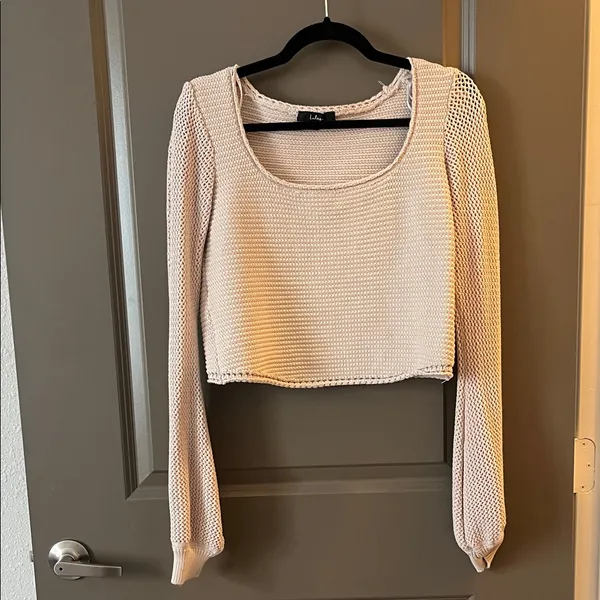 Lulus Best Essence Beige Knit Long Sleeve Sweater Top - Size M - Image 2