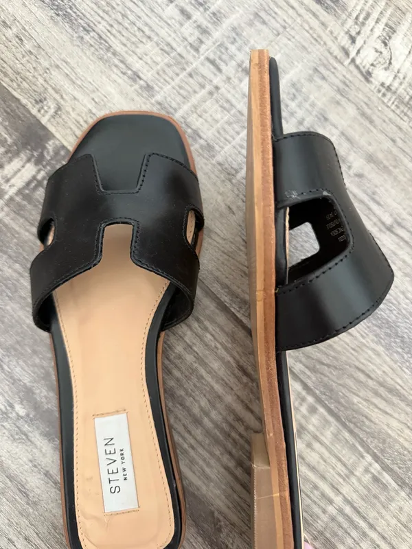 steven by steve madden hayden black leather sandal - Image 4
