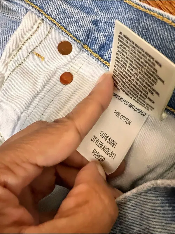 AGOLDE Parker Long Short Distressed Denim Blue Waist 29 - Image 6