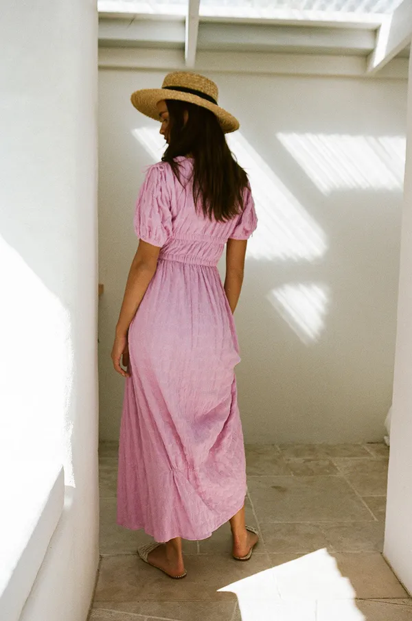 Sabo Skirt Lilac Textured Cottage Maxi Dress Size S Vacation Romance - Image 2