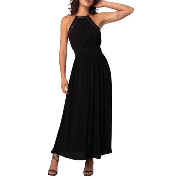 LOVESTITCH Beaded Maxi Dress Sz S Black Feminine Retro Boho Party Whimsycore NWT - Image 11