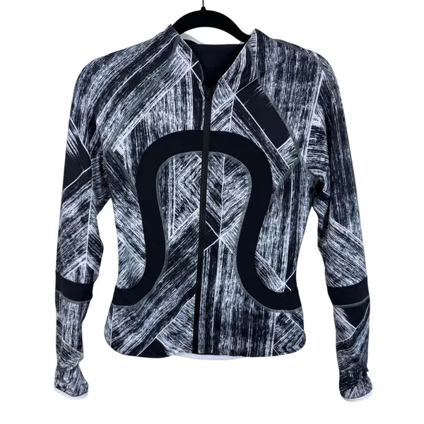 Lululemon Find Your Bliss Reversible Full Zip Jacket Black White Mesh Womens‎ 4 - Image 5