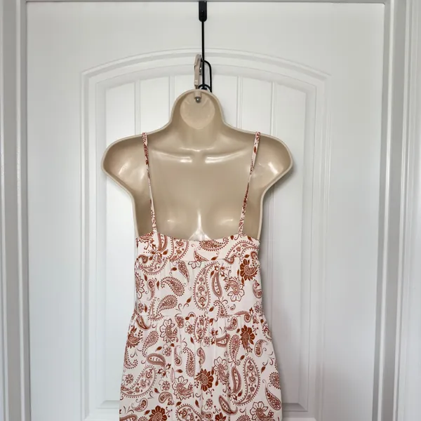 ASOS Design Size 2‎ Brown Cream Sleeveless Boho Western Cottagecore Maxi Dress - Image 5