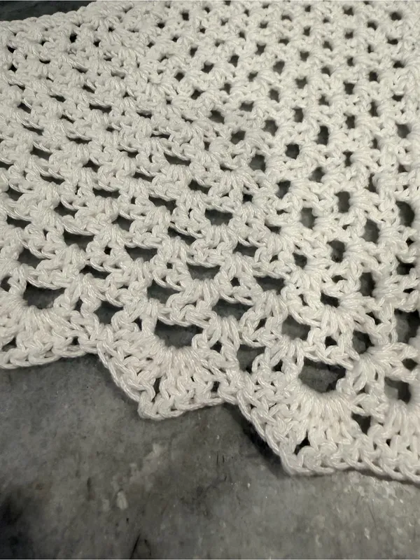 Handmade Crochet Bandana Head Scarf Cotton Boho Triangle Wrap Fest Cottagecore - Image 2