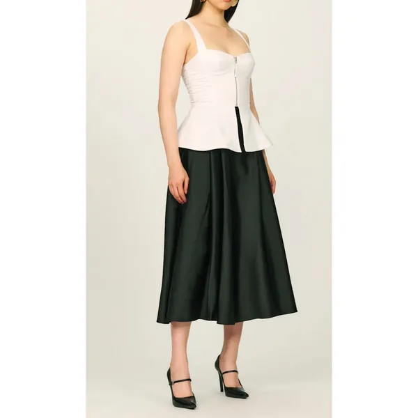 Reformation The Collection Truro Top Size 4 White Bustier Corset‎ Zip Front Tank - Image 3