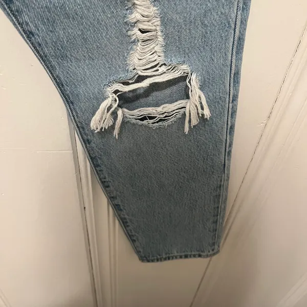 Levi's Wedgie Icon Fit Ripped High Waist Straight Leg Jeans Luxor Found Out 28 - Image 9