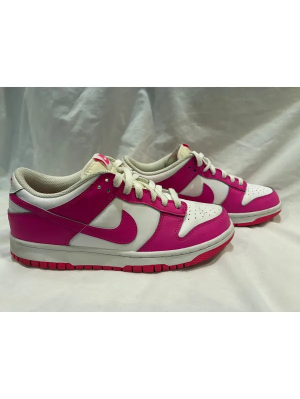 Nike Dunk Low GS Laser Fuchsia Pink White Barbie FB9109-102 Sneakers Size 7Y - Image 2