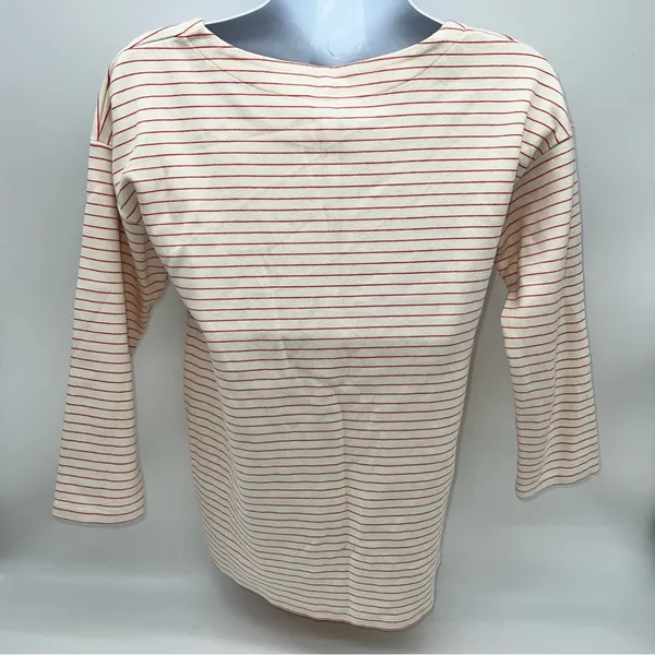 Lacoste Cream and Red Striped Top - Image 6