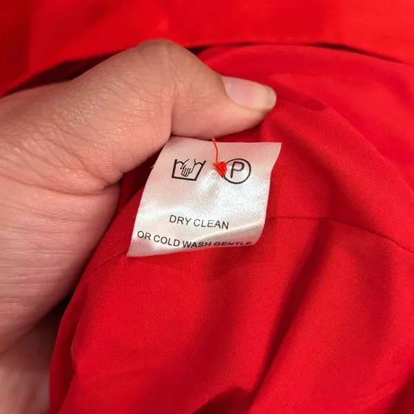 Abbey Glass Red Bow Puff Sleeve Mini Dress Size Medium - Image 6