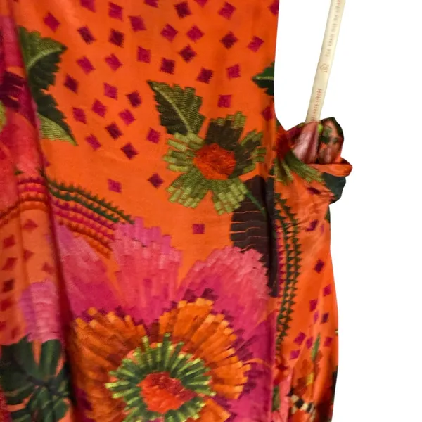 Farm Rio Blooming Garden Floral Print One Shoulder Cut Out Cocktail Maxi Dress M - Image 8