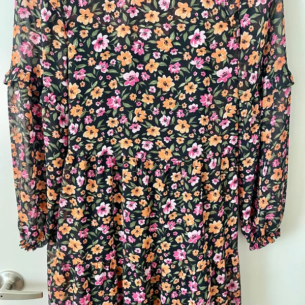 H&M Women’s Ruffle Trim Floral Midi Dress XS - Image 5