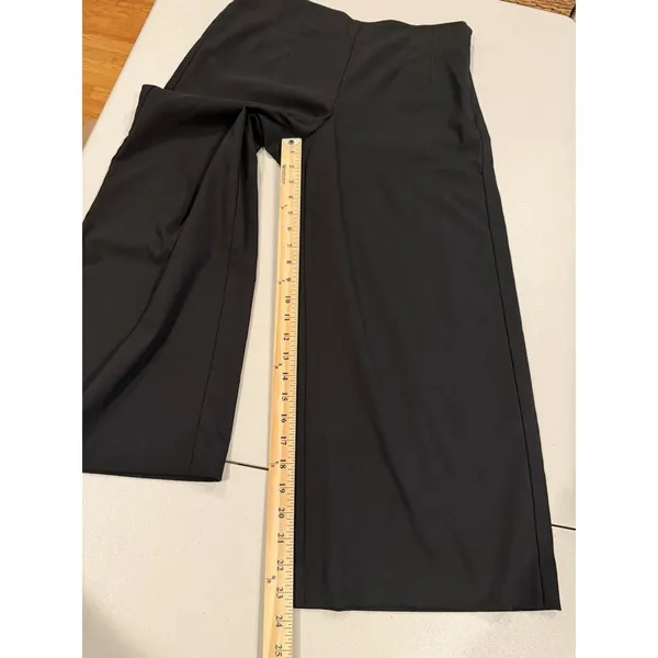 Loft Wide Leg Cropped Pants Womens 10 Black Office Work Minimal Travel Vacation - Image 5
