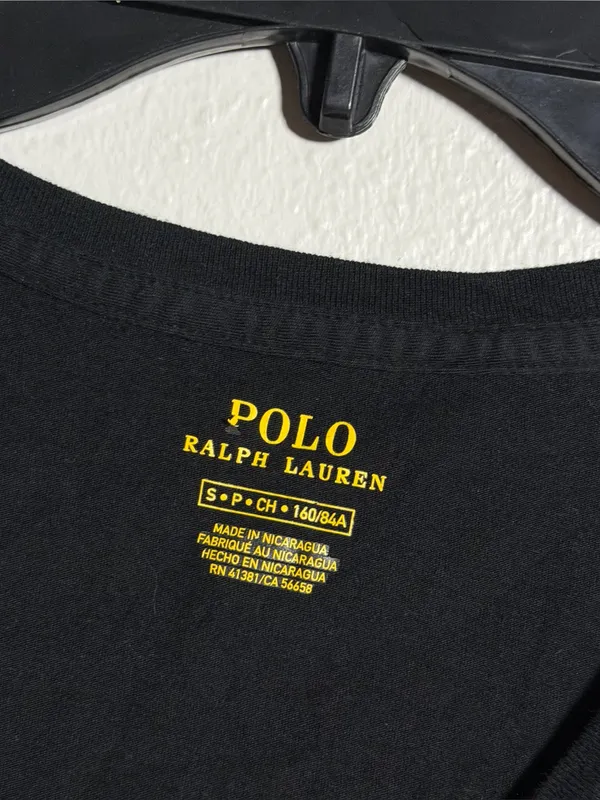 Polo by Ralph Lauren Women Black V-Neck Tee Minimalist size S - Image 4