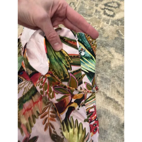 Farm Rio Into the Jungle Mini Dress Tropical Print, XS Linen $190 NWT - Image 11