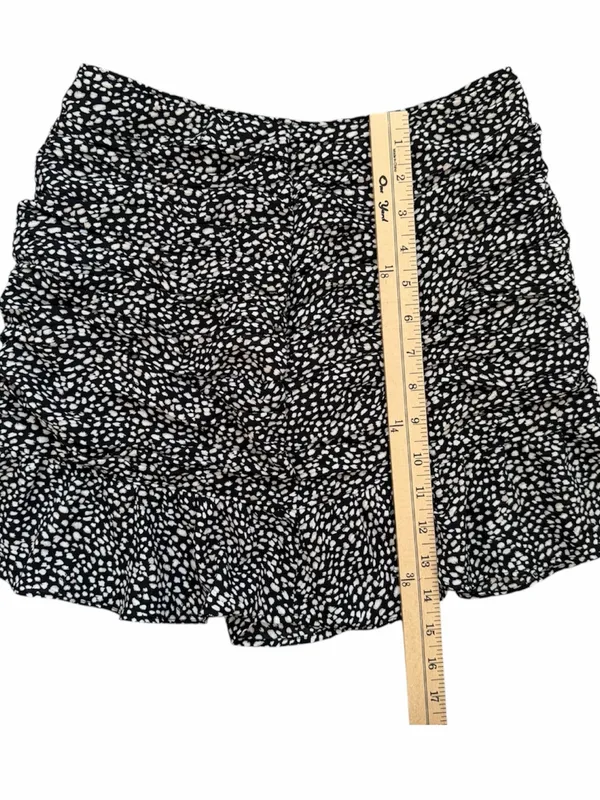 Abercrombie & Fitch Black and White Printed Ruffle Mini Skirt - Image 4