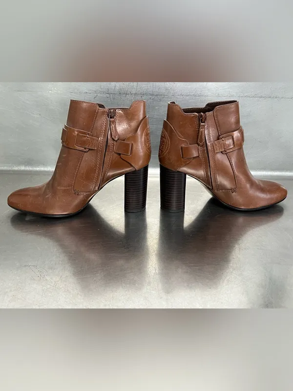 Tory Burch Almond Brown Colton 85mm Galleon Leather Bootie - Size 8 - NWT. - Image 4