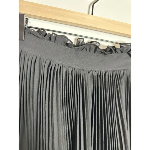 Free People Archive NYC Made Pleated Tiered Mini Skirt Black Size 4‎ - Image 3