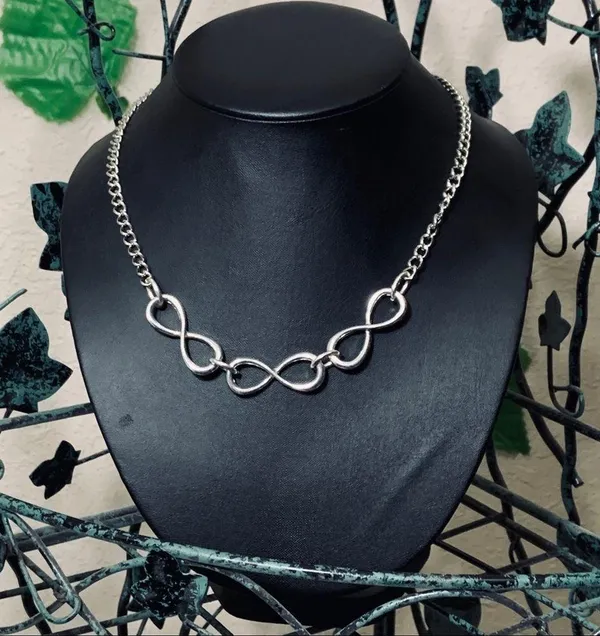 Triple Infinity Statement Necklace New - Image 2