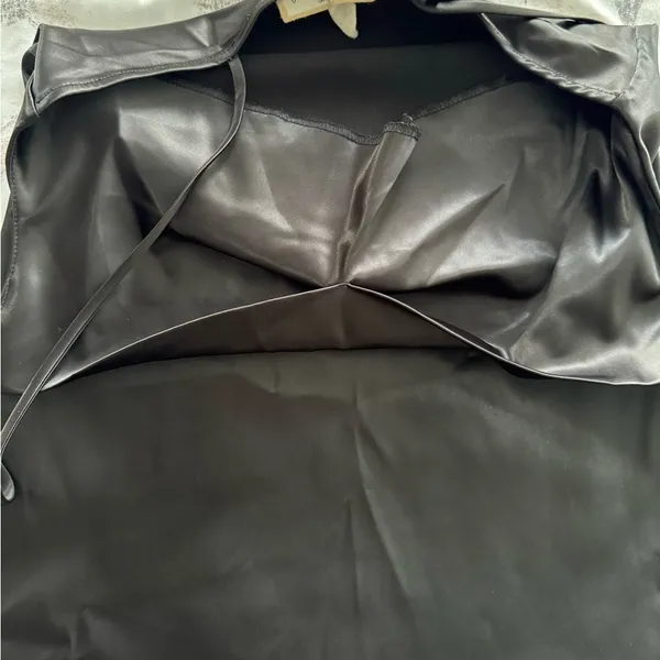 Threads & States black satin spaghetti straps cowl neck slip dress, size S party - Image 13