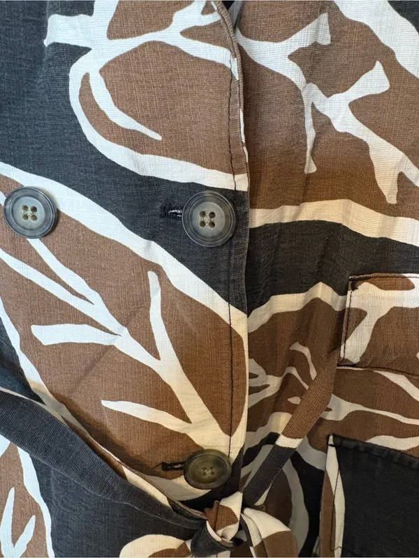 Who What Wear Black Brown Leaf-Print Sleeveless vest and short set - Image 6