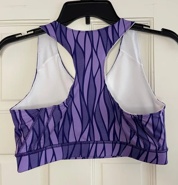 Purple Patterned Sports Bra Size M - Image 2