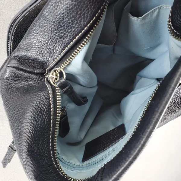 Coach Y2K Hobo Bag Black Pebbled Leather Silver Hardware F15064 Medium VTG - Image 8
