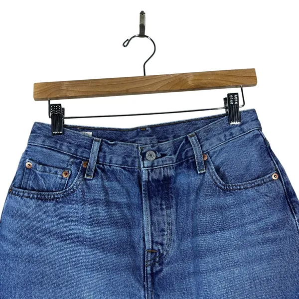 Levi's 501 '90s Medium Wash Denim Cut Off Jean Shorts Retro Distressed Size 25 - Image 2