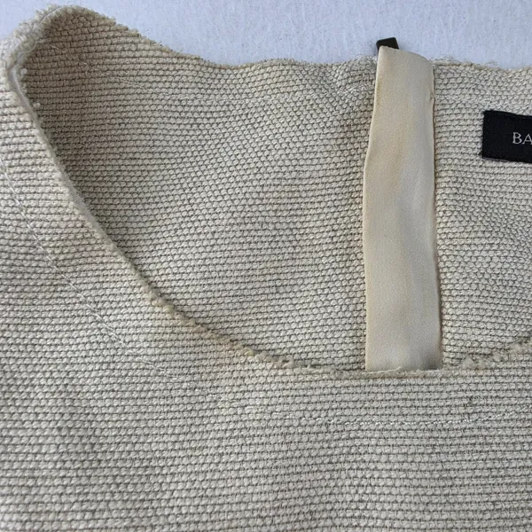 Banana Republic Beige Cotton Linen Peplum Sleeveless Dress Pockets Size 6 - Image 7
