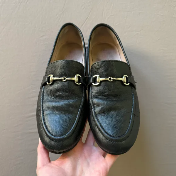Sage Leather Buckle Loafers - Image 4
