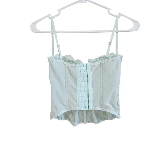 Y2K Out From Under Spaghetti Adjustable Strap Corset Top Mint Green Size Small - Image 2