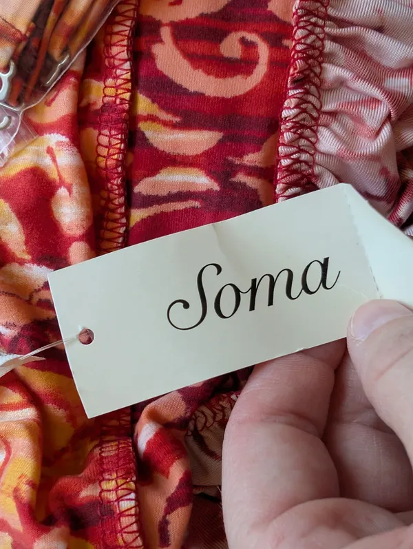 NWT Soma Dressed Up Vanessa Strapless Dress Large Red/Orange - Image 8