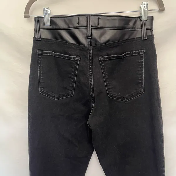 Abercrombie & Fitch Super Skinny Ankle Women Jeans Sz 6 Y2K Grunge Faux Leather - Image 7
