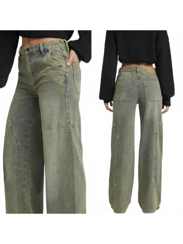 Pacsun Jessie High Waisted Baggy Carpenter Pants Medium Indigo NWT Brooks Sz 25 - Image 3