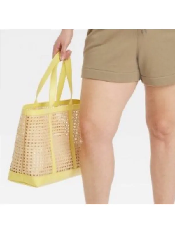Universal Threads Caning natural tote handbag yellow - Image 8