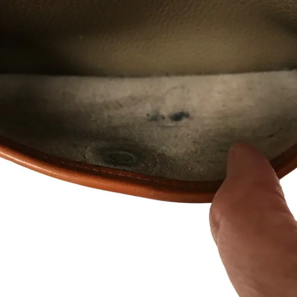 Dooney & Bourke Vintage Essex saddlebag‎ taupe & cognac AWL pebble crossbody bag - Image 10
