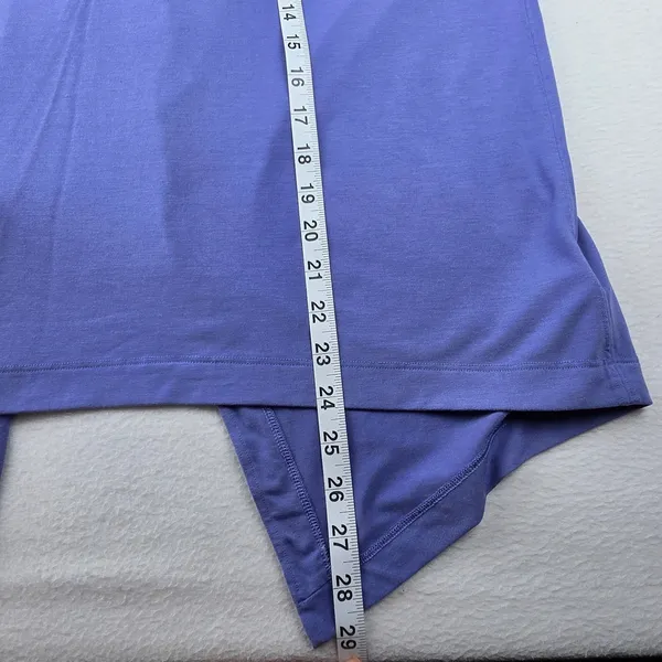 Athleta Explore Tee Adonis Blue V-Neck Split Tie Back Cap Sleeve Top 586522 L - Image 10