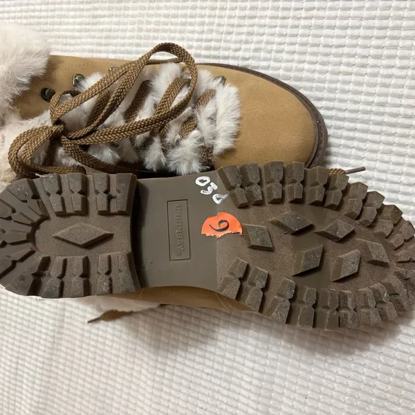 UNIONBAY Tan Faux-Fur Lace-Up Hiking Boots - Image 6