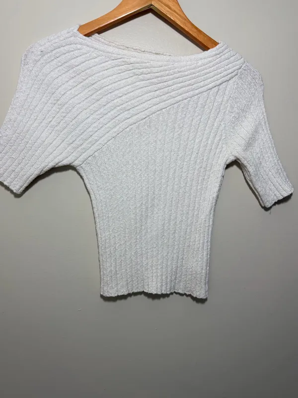 Anthropologie Maeve Ribbed Knit T-Shirt - Image 4