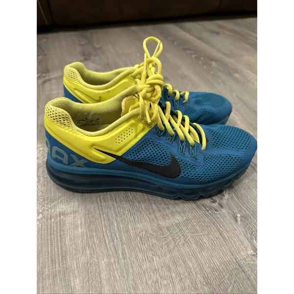 Nike Air Max‎ 2013 Women's Size 8.5 Running Shoes Teal Yellow - Image 2