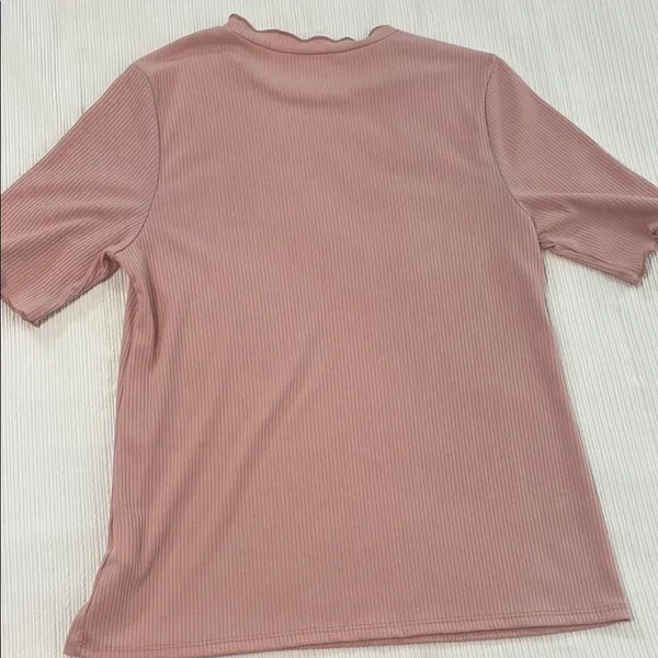 Fitted Pink Short Sleeve T-Shirt - Image 2