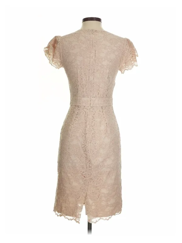 Rachel Parcell Blush Lace Midi Dress with Puff Sleeves - Image 2