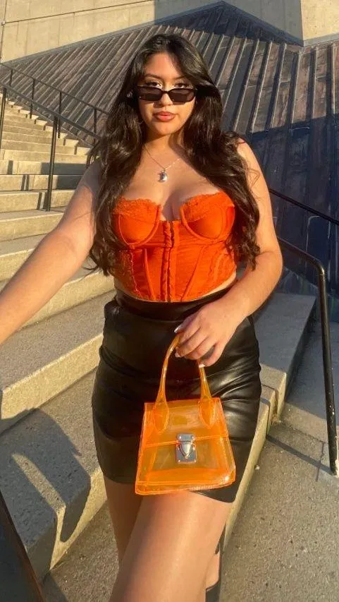 Edikted - Orange Payton Lace Corset - Image 3