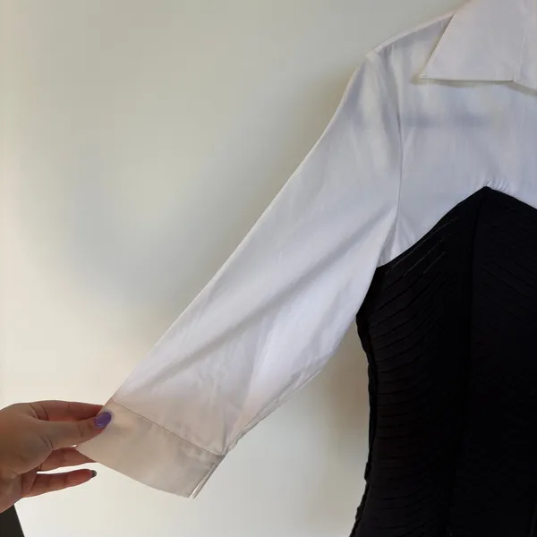 Y2K Office Siren Blouse Business Casual Corporate Goth Textured Corpcore Small - Image 5