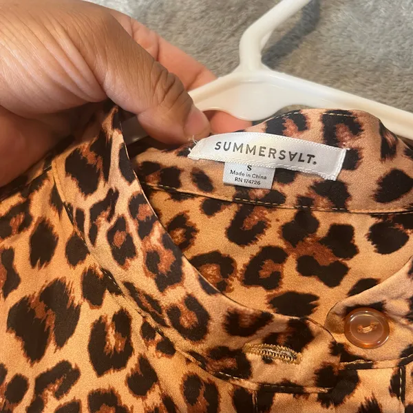 Summersalt The Short Effortless Shirt‎ Dress Cover-Up Leopard Print Size Small - Image 4