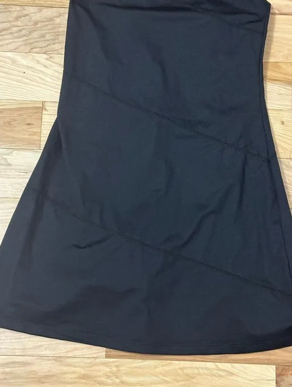 Zella Womens Tennis Dress Black Stretch Scoop Neck Spaghetti Strap Solid XS New - Image 5