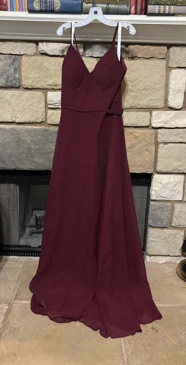 Azazie Bridesmaid Dress Janine Cabernet - Image 2